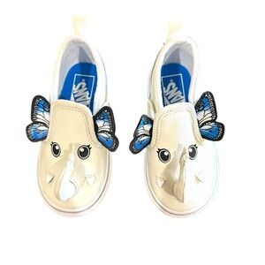 Vans White and Blue Whimsical Sneakers in Little Girls Size 7.  NWOT